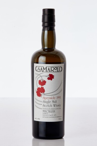 View full screen - View 1 of Lot 1011. Macallan Samaroli Single Cask 45.0 abv 1991 (1 BT70).