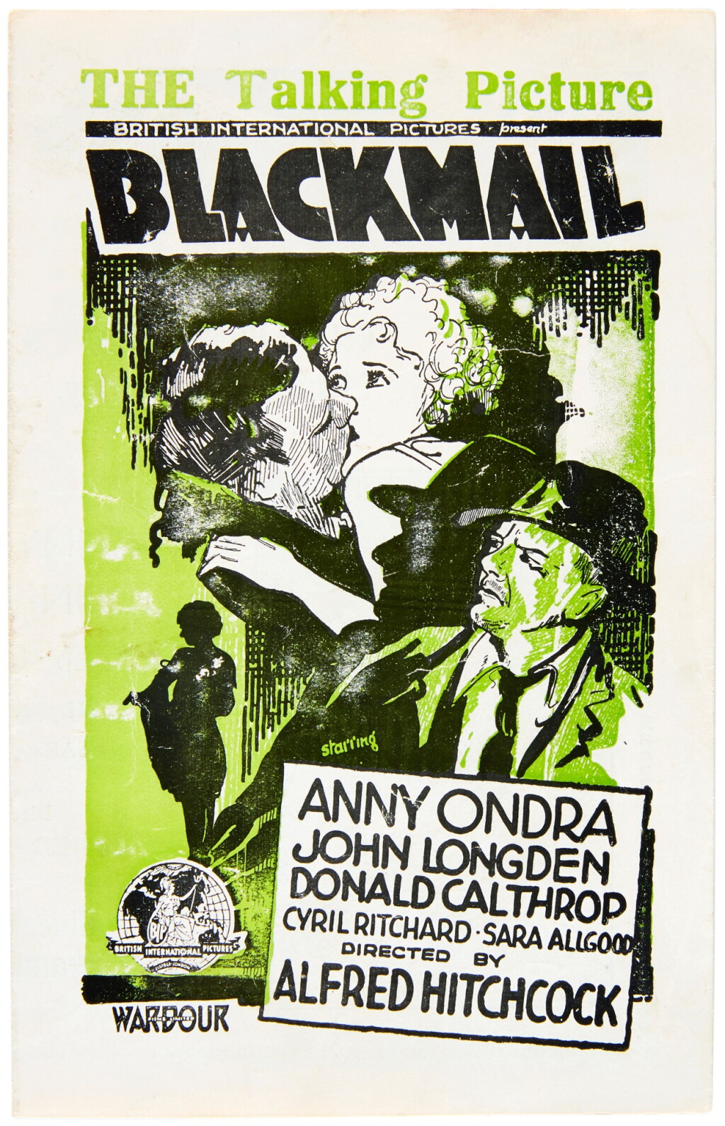 View full screen - View 1 of Lot 67. BLACKMAIL (1929) HERALD, US.