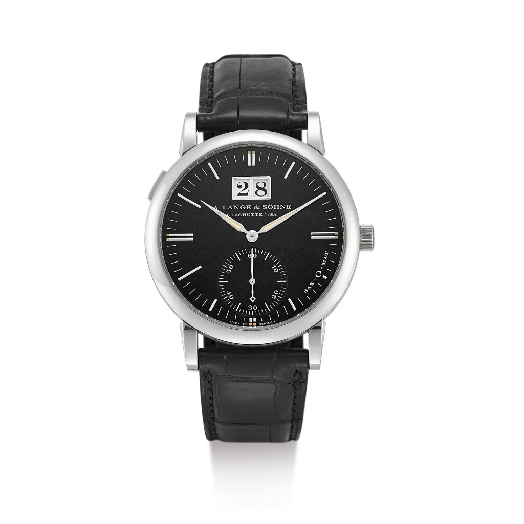 View full screen - View 1 of Lot 66. A. LANGE & SÖHNE | SAX-O-MAT, A WHITE GOLD WRISTWATCH WITH DATE, CIRCA 2005.