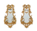 A Pair of George III Giltwood Two-Light Girandoles, Circa 1760