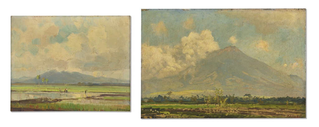 View full screen - View 1 of Lot 3037. ERNEST DEZENTJE AND CAREL LODEWIJK DAKE II | A PAIR OF LANDSCAPES.