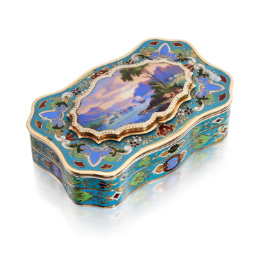 View full screen - View 1 of Lot 1521. A gold and enamel locket snuff box, Geneva, circa 1830, for the Ottoman Market .