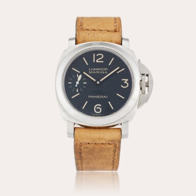 View full screen - View 1 of Lot 670. Reference PAM00411 Luminor Marina | A limited edition stainless steel wristwatch, Circa 2011.