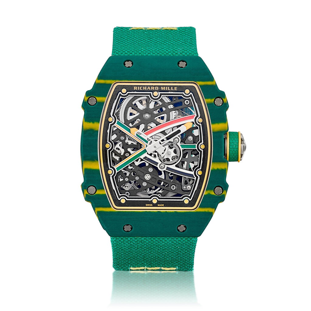 View full screen - View 1 of Lot 2172. Reference RM67-02 “Wayde van Niekerk” | A carbon fibre and quartz fibre skeletonised wristwatch, Circa 2021 | Richard Mille | 型號 RM67-02 “Wayde van Niekerk” | 碳纖維及石英碳纖維鏤空腕錶,約2021年製.