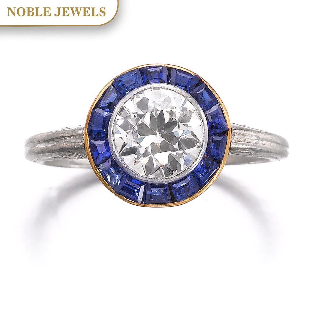 View full screen - View 1 of Lot 665. Diamond and sapphire ring, circa 1915 | 鑽石配藍寶石戒指,約1915年.