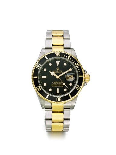 全螢幕檢視 - 查看8ROLEX | SUBMARINER REF 16613. A STAINLESS STEEL AND YELLOW GOLD AUTOMATIC CENTER SECONDS WRISTWATCH WITH DATE CIRCA 2000的1