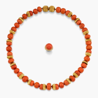 View full screen - View 1 of Lot 28. Coral Demi-Parure.