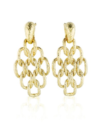 View full screen - View 1 of Lot 76. Pair of gold earrings | Paire de boucles d'oreille or.