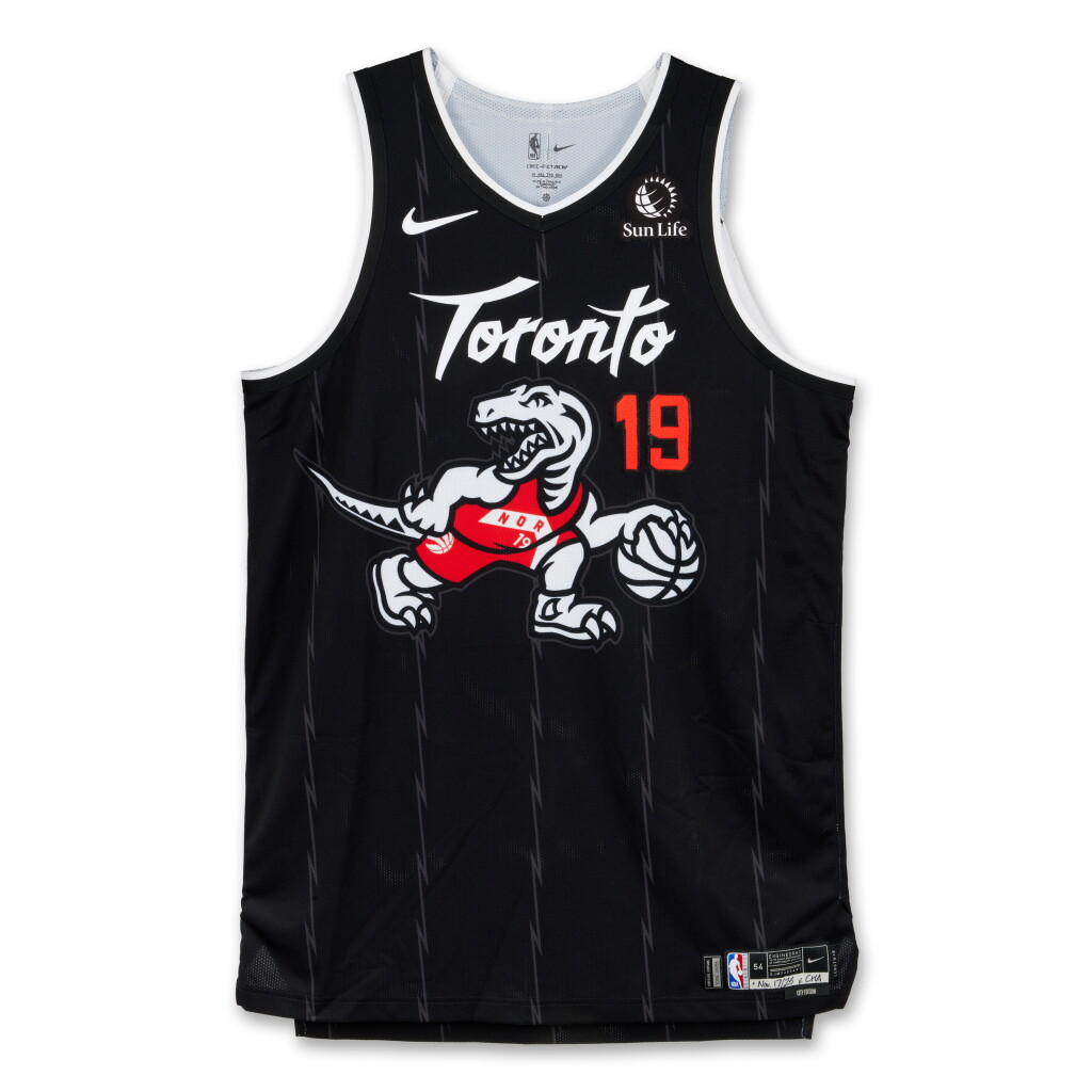 View full screen - View 1 of Lot 39. Jakob Poeltl Toronto Raptors 2025-2026 Game Worn City Edition Jersey .