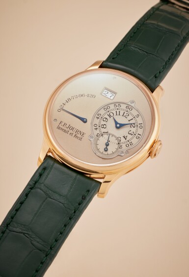View full screen - View 1 of Lot 63. Octa Réserve de Marche 'Straight Côtes de Genève' | A pink gold wristwatch with date, power reserve indication and rhodium coated brass movement, Circa 2001.