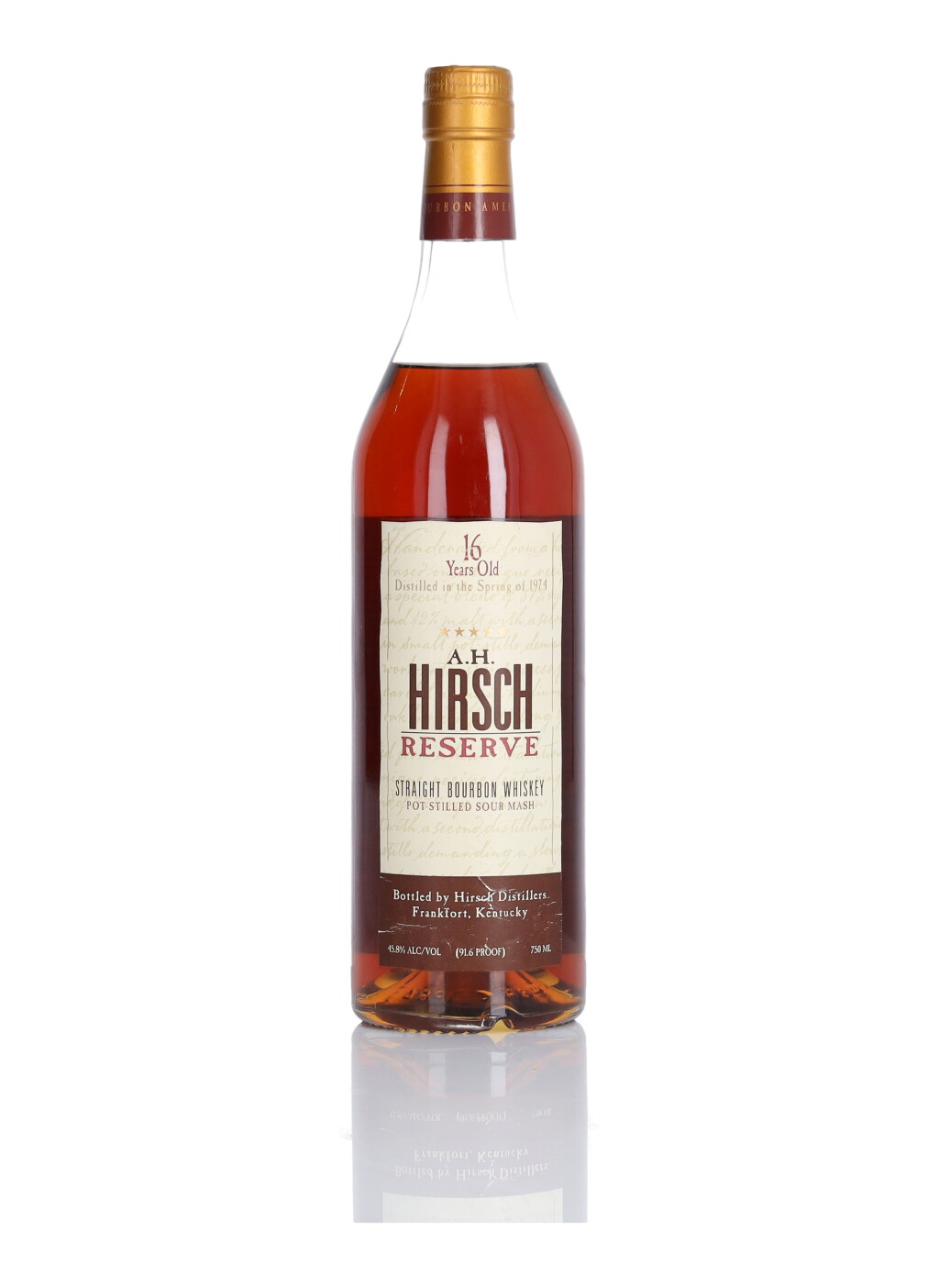 View full screen - View 1 of Lot 141. A.H. Hirsch Reserve 16 Year Old 91.6 Proof 1974 (1 Bottle 75cl).