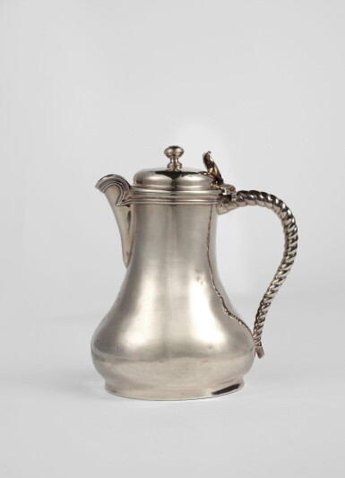 View full screen - View 1 of Lot 572. A Louis XV Silver Hot Water Jug, Jean Fauche, Paris, 1738-39.
