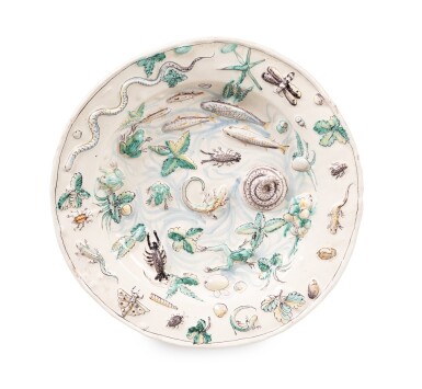 View full screen - View 1 of Lot 200. A circular earthenware dish, probably Nevers, late 17th century .