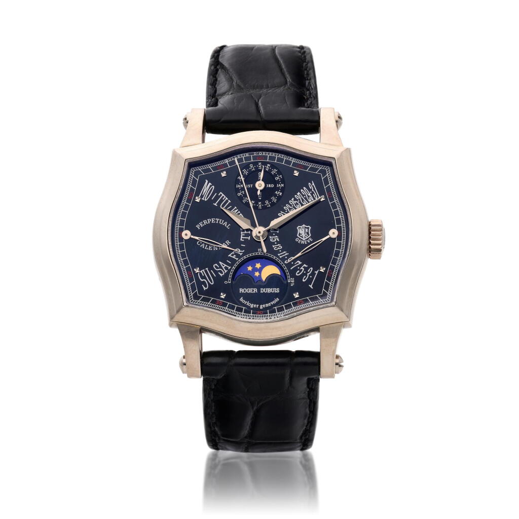 View full screen - View 1 of Lot 203. Reference S37 57070 Sympathie, A limited edition white gold bi-retrograde perpetual calendar wristwatch with moon phases, Circa 2000.