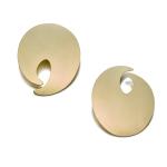 Pair of Lorraine West "Abstract Palette" earrings, brass