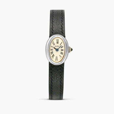 View full screen - View 1 of Lot 2480. Baignoire | A white gold wristwatch, Circa 1970.