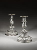 A large pair of Flemish silver candlesticks, Philippe Moermans Le Vieux, Antwerp, 1674-1675