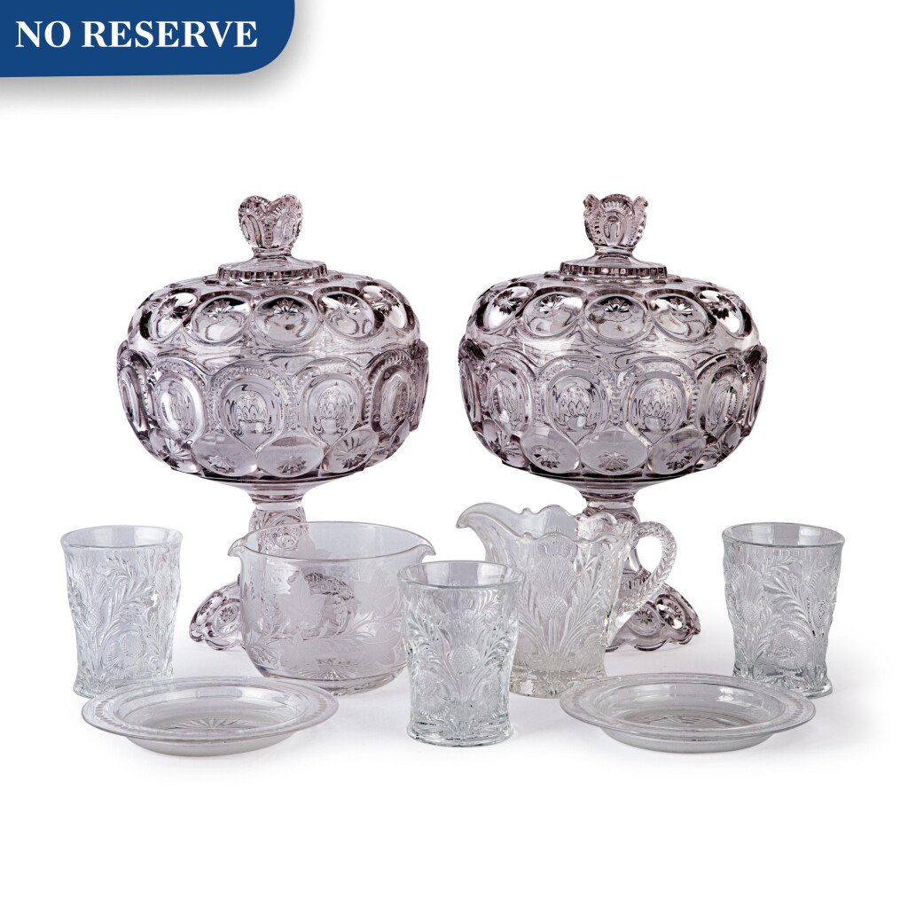 View full screen - View 1 of Lot 345. Collection Of Molded And Engraved Glassware.