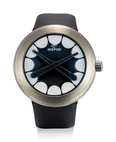 View full screen - View 1 of Lot 1122. KAWS X IKEPOD HORIZON | HORIZON, REFERENCE HHTK01 A LIMITED EDITION TITANIUM WRISTWATCH MADE IN COLLABORATION WITH KAWS, CIRCA 2012 HHTK01型號「HORIZON」限量版鈦金屬腕錶,與KAWS聯手製作,年份約2012.