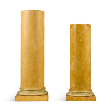 View full screen - View 1 of Lot 8. Two scagliola columnar pedestals.