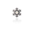 White and Black Snowflake Brooch with Crystals, 2018