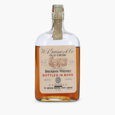 View full screen - View 1 of Lot 2489. Old Crow W.A. Gaines & Co. Bottled In Bond 100 Proof 1916 (1 Bottle Pint).