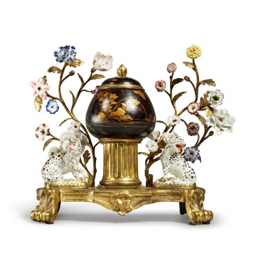View full screen - View 1 of Lot 1084. A Late Louis XV Gilt-Bronze Mounted Meissen Porcelain and Japanese Lacquer Potpourri Vase, Third Quarter 18th Century .