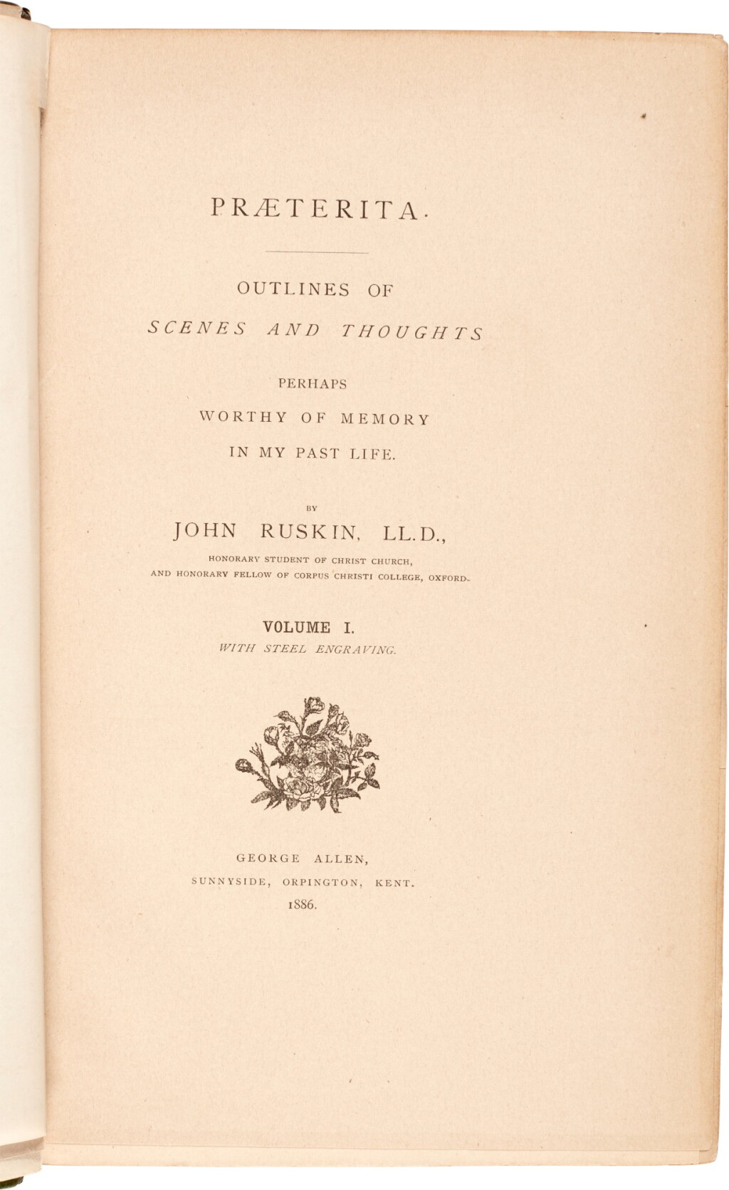 View full screen - View 1 of Lot 127. John Ruskin | Praeterita, 1886-1900, 4 volumes, extra illustrated and with autograph letters signed tipped-in.