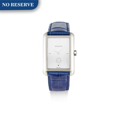 View full screen - View 1 of Lot 216. GRAFF | TANK A WHITE GOLD WRISTWATCH, CIRCA 2008.