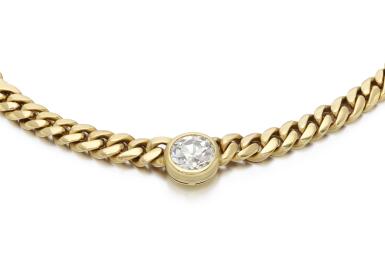 View full screen - View 1 of Lot 124. Diamond neckalce | Collier con diamante.