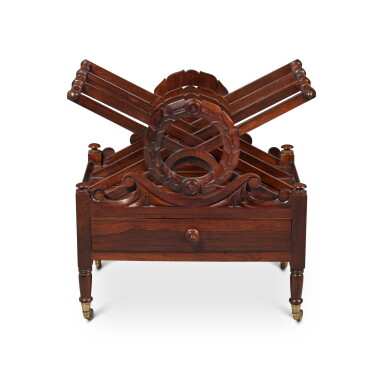 View full screen - View 1 of Lot 443. A Regency Rosewood Canterbury, Circa 1815.
