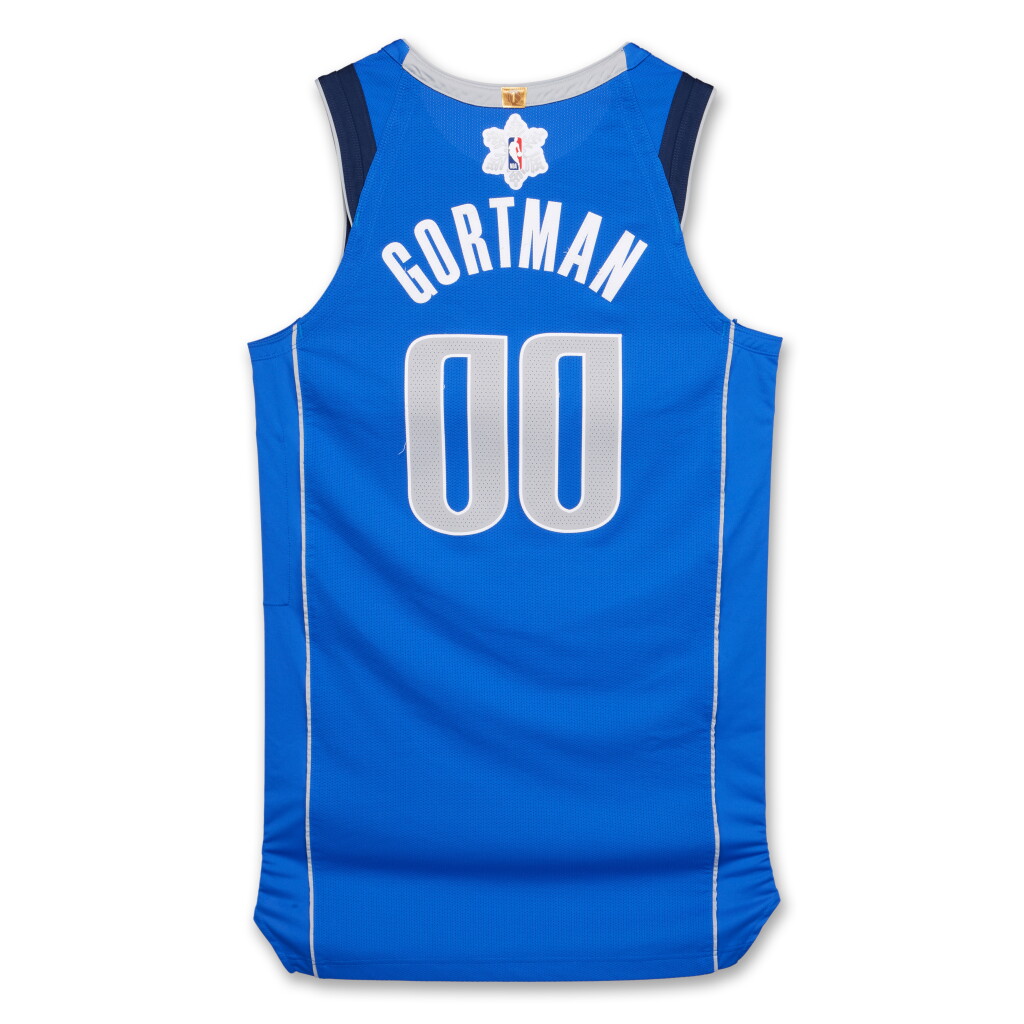 View full screen - View 1 of Lot 144. Jazian Gortman ‘Christmas Day’ Dallas Mavericks 2024-2025 Game Issued Icon Edition Jersey .