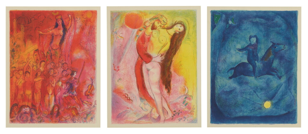 View full screen - View 1 of Lot 83. MARC CHAGALL | FOUR TALES FROM ARABIAN NIGHTS: THREE PRINTS (MOURLOT 37, 39 & 47; CRAMER BOOKS 18).