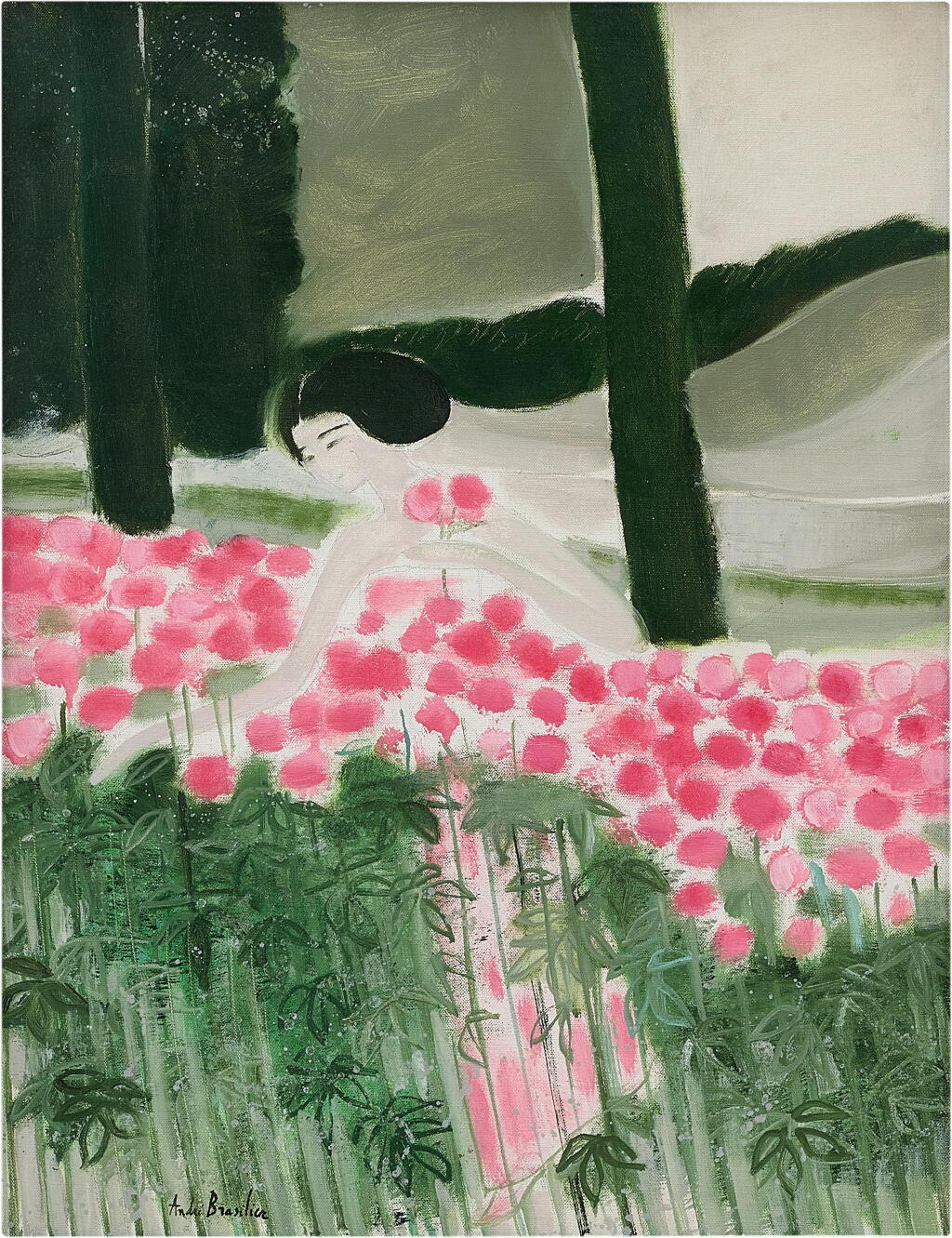 View full screen - View 1 of Lot 2015. André Brasilier 安德烈・布拉吉利 | La Roseraie 玫瑰園.