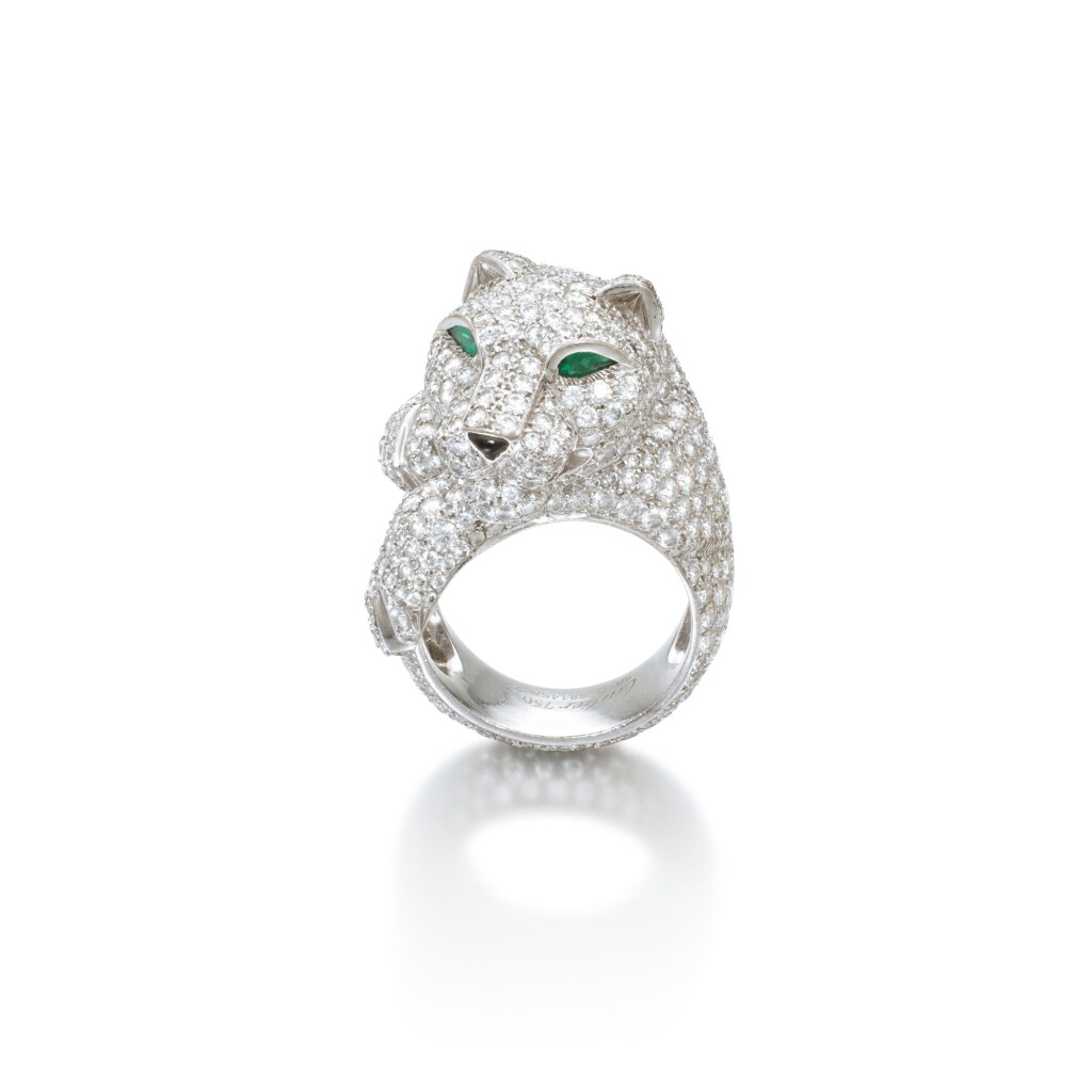 View full screen - View 1 of Lot 716. Emerald, onyx and diamond ring, ‘Panthère’.