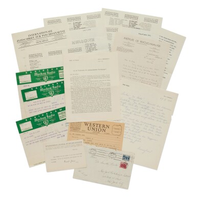 View full screen - View 1 of Lot 1224. (Freud, Sigmund and Sandor Radó) | A small archive of ephemera related to Freud, Radó, and their circle.