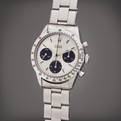 View full screen - View 1 of Lot 103. Reference 6262 Daytona | A stainless steel chronograph wristwatch, Circa 1970.