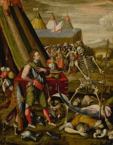View full screen - View 1 of Lot 15. The Dialogue of the Prince with Death, Allegory of the Horrors of War.
