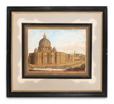 View full screen - View 1 of Lot 187. Italian school, 18th century Three scenes of the Vatican | Ecole italienne, XVIIIe siècle Suite de trois vues du Vatican.