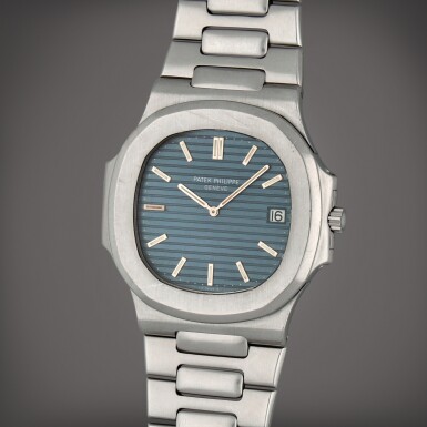 View full screen - View 1 of Lot 221. Nautilus 'Jumbo', Reference 3700/1A | A stainless steel wristwatch with date and bracelet | Circa 1979.