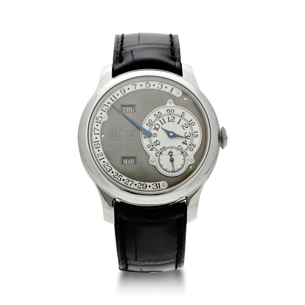 View full screen - View 1 of Lot 17. OCTA CALENDRIER RUTHENIUM, A LIMITED EDITION PLATINUM ANNUAL CALENDAR WRISTWATCH WITH RETROGRADE DATE, CIRCA 2004.