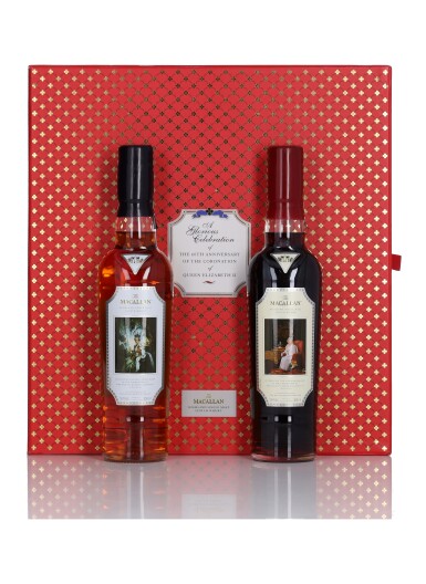 View full screen - View 1 of Lot 7. The Macallan 60th Anniversary of Queen Elizabeth II Coronation NV (2 Bottles 35cl).