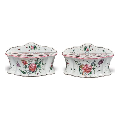 View full screen - View 1 of Lot 837. A PAIR OF FRENCH FAIENCE LARGE BULB VASES, LATE 19TH CENTURY.