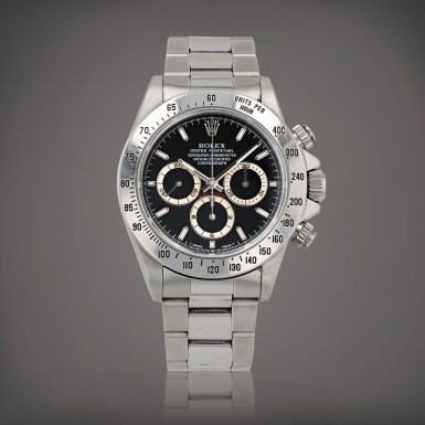 View full screen - View 1 of Lot 133. 'Zenith' Daytona, reference 16520 Montre bracelet en acier avec chronographe | Stainless steel chronograph wristwatch with bracelet Vers 1996 | Circa 1996.