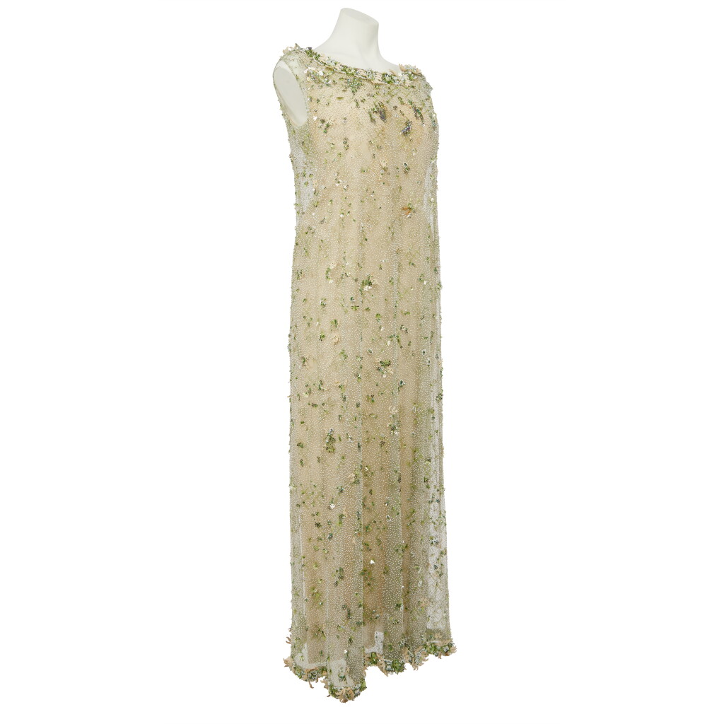 View full screen - View 1 of Lot 65. Balenciaga Haute Couture Embellished Tulle Evening Gown, 1966.