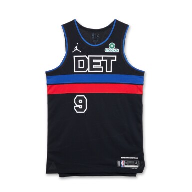 View full screen - View 1 of Lot 37. Ausar Thompson Detroit Pistons 2025-2026 Emirates NBA Cup Game Worn Statement Edition Jersey .