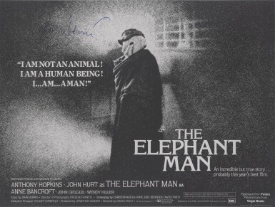 View full screen - View 1 of Lot 173. THE ELEPHANT MAN (1980) POSTER, BRITISH, SIGNED BY JOHN HURT.