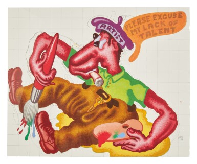 View full screen - View 1 of Lot 424. PETER SAUL | PLEASE EXCUSE MY LACK OF TALENT.