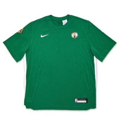View full screen - View 1 of Lot 21. Oshae Brissett Boston Celtics 2024 NBA Finals Game Worn Short Sleeve Shooting Shirt | Game 5.