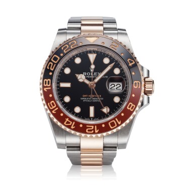 View full screen - View 1 of Lot 205. Reference 126711CHNR GMT-Master II "Root Beer' A stainless steel and pink gold automatic dual time wristwatch with date and bracelet, Circa 2019.